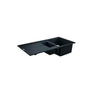 Grohe K400 Komposit-Einbauspüle 31642AP0 1000x500mm, 1,5 Becken mit Abtropffläche, granit schwarz