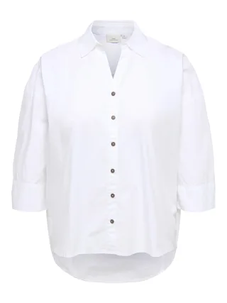 ONLY CARMAKOMA - CARSAJA KERI 3/4 SHIRT WVN NOOS Bright White - Gr. - 48