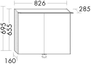 Burgbad Spiegelschrank Sys30 PG4 Sana 695x826x285 Sys30 PG4 Sana, SGQS083PN416 SGQS083PN416