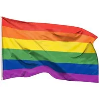 PHENO FLAGS Flagge Regenbogen Flagge 90 x 150 cm Rainbow Fahne CSD LGBT Pride (Hissflagge für Fahnenmast), Inkl. 2 Messing Ösen