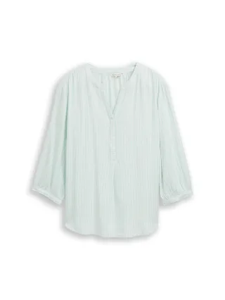 Tom Tailor - Plus Size - Bluse mit Streifenmuster blue haze white stripe - Gr. - 44