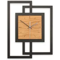 Kreative Feder Wanduhr Moderne Designer-Wanduhr aus Holz (mit stilvollem Akzent aus Eiche-Furnier, Hergestellt in Deutschland)