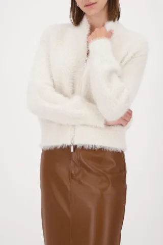monari - Flauschige doubleface-Strickjacke almond - Gr. - 44