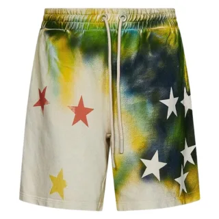 Palm Angels Sprayed Stars Vintage Sweatshorts Weiß