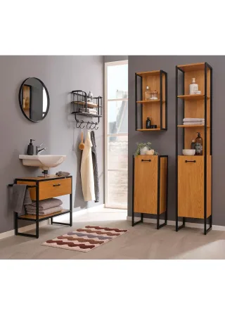 bonprix Badezimmer Wandregal, beige, Gr.70x34 cm, Hängeregal im Industrial Style