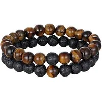The Beauty House Armband Lavastein Naturstein Armband mit schwarzen Lava Perlen Energiearmband