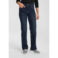 Arizona Weite Jeans weite Beinform, Used-Look-Waschung, hohe Taille