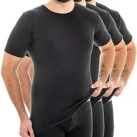 HERMKO Unterhemd 3847 (Pack, 3er) Bio Baumwolle extralanges kurzarm Shirt (10 cm) hergestellt in EU