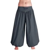 Leucht-Welten Pumphose Ballonhose, weite Pumphose aus Baumwolle für Damen Grau weit geschnitten