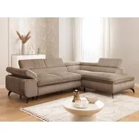 S-Style Möbel Ecksofa Bonnie mit Schlaffunktion Bettkasten und Kopfteilverstellung, mit Wellenfederung, Cord-Stoff