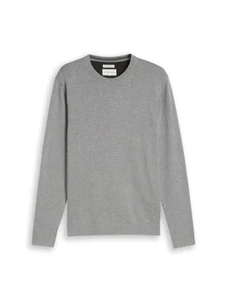 Tom Tailor - Basic Strickpullover aus Baumwolle Knit Grey Melange - Gr. - XL