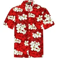 Hawaiihemdshop.de Hawaiihemd Hawaii Hemd Herren Baumwolle Kurzarm Hawaiihemd mit Blüten