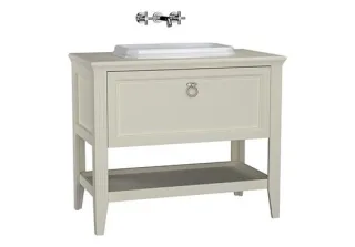 VitrA Valarte Set 98 cm Einbauwaschtisch + Waschtischunterschrank 1 Vollauszug Elfenbein Matt,62200 62200