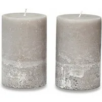 Mirabeau Stumpenkerze Kerze 2er Set Oviedo taupe (2er Set, 2er Set), none