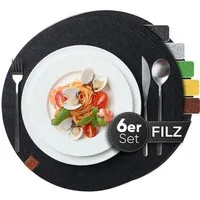 Loco Bird Platzset Tischset aus Filz, 6er Set Rechteckig, 38 cm Telleruntersetzer, (Tischset), abwischbare Tischuntersetzer Platzdeckchen
