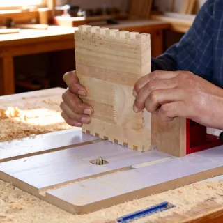 ENJOYWOOD MM/Inch Router Table Box Joint Jig Adjustable Woodworking Tool Compatible with 3pcs Cutter Heads Professional
