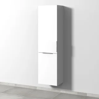 Sanipa 3way Stauraumschrank mit 1 Tür und 1 Wäschekorbklappe, Weiß-Soft UM18443