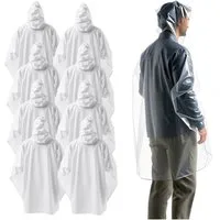 Travelfreund® Regenponcho 6x Einweg Regenjacke mit Kaputze transparent Einheitsgröße Regenschirm (6-St)