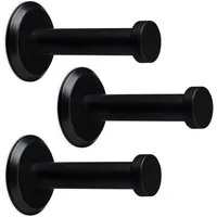 SO-TECH® Kleiderhaken Garderobenhaken TALEA Edelstahl massiv inkl. Montagematerial, (3-St), Ø 10 / 15 mm, Länge 50 mm, Gesamtlänge 53 mm, schwarz matt