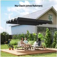 Outsunny Pavillon-Ersatzdach für 2,85 x 2 m Pergola, wasserabweisend, mit Regenabflusslöchern, 180 g/m², 286 x 245 cm (Ersatzdach für Pergola, Pergola-Schattenabdeckung), UV-Schutz 30+, winterfest, für Garten, Balkon, Terrasse, Dunkelgrau