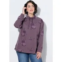 Ulla Popken Sweatshirt Sweater Blüten A-Linie Stehkragen Langarm