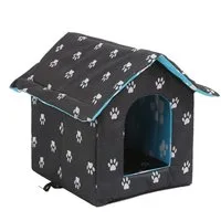 Ledander Tierhaus Katzenhaus Für Draußen Winterfest Wasserdicht Tierbett Hundehaus, Waschbar Hundehaus Katzenhaus mit herausnehmbarer