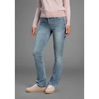 Arizona Bootcut-Jeans Ultra-Stretch normale Passform, Baby-Bootcut, Used-Look-Waschung