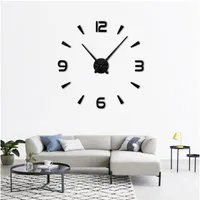 MOPUEA Wanduhr DIY Wanduhr 80-120cm große einfache-Wanduhr 3D Zahlen stille Acryl-Uhr (Lautlos für Restaurants Wohnzimmer Schlafzimmer Dekoration Uhr)