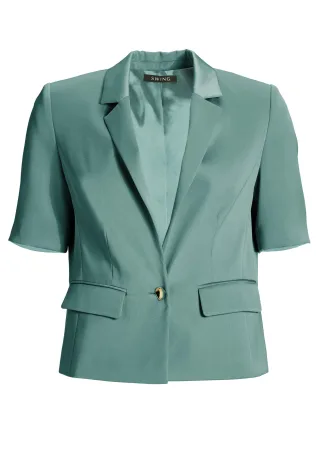 SWING - Blazer aus Satin mit kurzen Ärmeln teal green - Gr. - 44