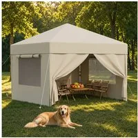 HOMALL Faltpavillon 3x3/3x6 m Gartenpavillon Höhenverstellbarer Pop Up Pavillon, mit 4 Seitenteilen, (Windfester Pavillon mit Seitenteilen und Tragetasche, für Garten Camping), Höhenverstellbar Gartenzelt mit mückennetz, UV-Schutz 50+
