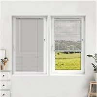 Victoria M. Jalousie LightLess Prime Aluminium-Jalousie 50x130 cm Pfefferweiß-Beige matt, mit Bohren, ohne Bohren, geklemmt oder verschaubt, L Profil 25 mm Lamellen, feuchtigkeitsbeständig, verdunkelnd