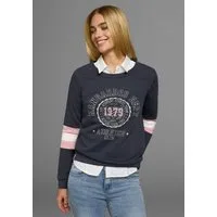 KangaROOS Sweatshirt Langarm, figurumschmeichelnde Passform, bedruckte Optik