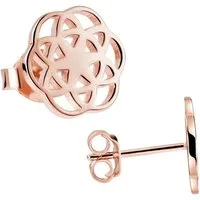 Materia Paar Ohrstecker Lebensblume / Blume des Lebens SO-384-rosegold, aus 925 Sterling Silber, vergoldet