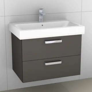 Artiqua 413 Waschtischunterschrank für iCon 124075, 124078 Stahlgrau Metallic, 413-WU2L-K02-7141-88 413-WU2L-K02-7141-88