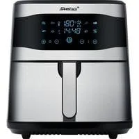 Heißluftfritteuse HF 8000 Family edelstahl/schwarz, 1.800 Watt, Korb 8 Liter