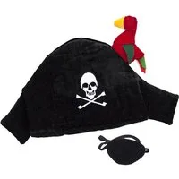 BestSaller Kostüm Piratenhut mit Papagei & Augenklappe