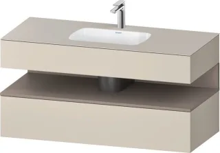 Duravit Qatego Einbauwaschtisch mit Konsolenwaschtischunterbau Taupe Supermatt 1200x550x600 mm - QA4 QA4787043830010