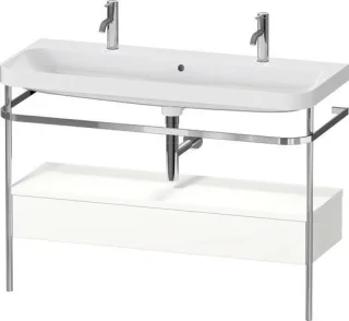 Duravit Happy D.2 Plus c-shaped Set mit Metallkonsole und Schubkasten Weiß Seidenmatt 1175x490x850 m HP4854O36360000