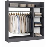 VCM Kleiderschrank Holz Kleiderständer mit Regal & Stange Palosa M (1-St) VCM Kleiderständer Palosa M 115x118x35 cm Holzwerkstoff