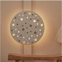 Lights4fun LED Wandleuchte Sternenhimmel Wandleuchte wiederaufladbar