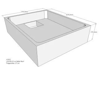 Neuesbad Wannenträger für Bette flach 110x90x15 SD22050