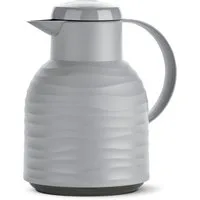 Emsa Isolierkanne Samba Wave, 1 l, Made in Germany, 12h warm/24h kalt, Quick-Press-Deckel, Glaskolben