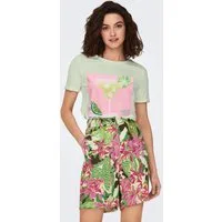 ONLY T-Shirt ONLKITA S/S DRINKS TOP BOX JRS Baumwolle, regular fit, Rundhals