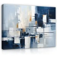 Wallarena Leinwandbild Art Deco Abstrakt - Blau - Modern - Wohnzimmer, Art Deco, 40x30x2cm
