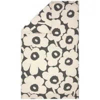 Marimekko Bettwäsche Bettdeckenbezug Unikko Charcoal-Off White (140x200cm)