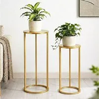 DanDiBo Blumenhocker Metall Gold Rund Blumenständer 96510 2er Set, 2er Set