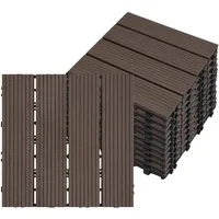 FIVMEN Terrassendielen Terrassenfliesen WPC 30x30cm Kunststoff Klickfliesen mit klicksystem, (Packung, 11-St., Filterbares Wasser Premium Fliese Terrassendielen), für Garten Balkon Terrasse