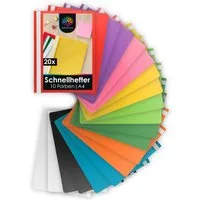 OfficeTree Schulheft 20x Schnellhefter A4 Set - 10 Farben