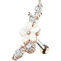 Taffstyle Piercing-Set Knorpel Ohrstecker Vintage Blume mit Kristallen, Tragus Helix Cartilage Ear Piercing 316 L Chirurgenstahl Stud Strass
