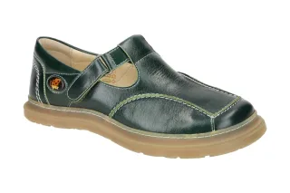 Eject 7573.006 SONY2 Damen Slipper Gr?n Echtleder bequem mit Klettverschluss